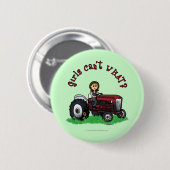 Light Red Farmer Girl Ronde Button 5,7 Cm (Voorkant /achterkant)