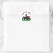 Light Red Farmer Girl Ronde Sticker (Tas)