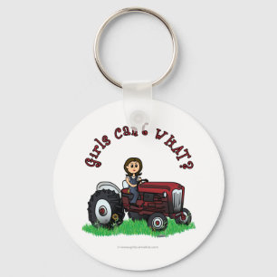 Light Red Farmer Girl Sleutelhanger