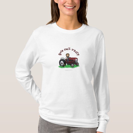 Light Red Farmer Girl T-shirt (Voorkant)