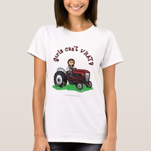 Light Red Farmer Girl T-shirt (Voorkant)