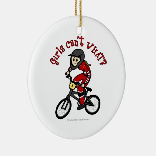 Light Red Girls BMX Keramisch Ornament (Rechts)