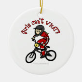 Light Red Girls BMX Keramisch Ornament (Voorkant)