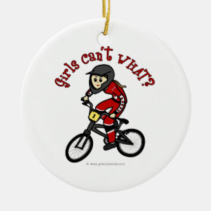 Light Red Girls BMX Keramisch Ornament