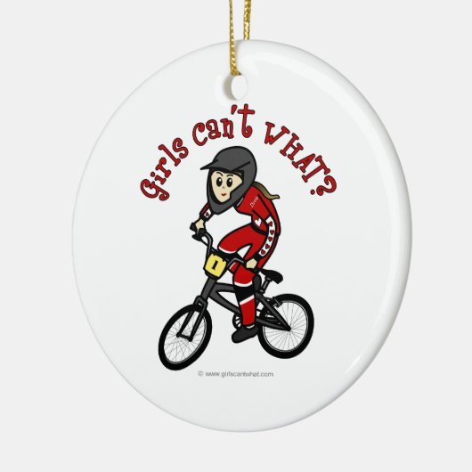 Light Red Girls BMX Keramisch Ornament (Links)