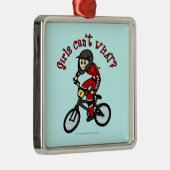 Light Red Girls BMX Metalen Ornament (Rechts)