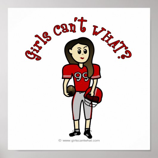 Light Red Girls Football Poster (Voorkant)