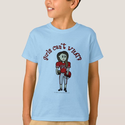 Light Red Girls Football T-shirt (Voorkant)
