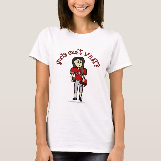 Light Red Girls Football T-shirt (Voorkant)