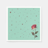 light red rose printed  servet (Voorkant)