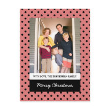 Light Red Sweet Polka Dot Holiday Foto Briefkaart