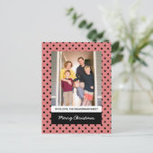 Light Red Sweet Polka Dot Holiday Foto Briefkaart (Staand voorkant)
