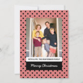 Light Red Sweet Polka Dot Holiday Foto Flat Kaart (Voorkant)