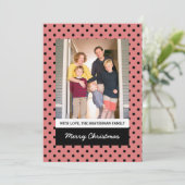 Light Red Sweet Polka Dot Holiday Foto Flat Kaart (Staand voorkant)