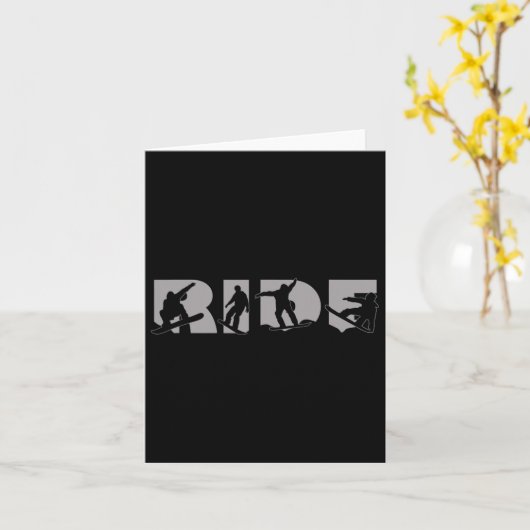 Light Ride Snowboard Cool Ride Snowboarder Snowboa Kaart (Gele Bloem)