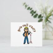 Light Rocket Scientist Girl Briefkaart (Staand voorkant)