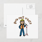 Light Rocket Scientist Girl Briefkaart (Voorkant / Achterkant)