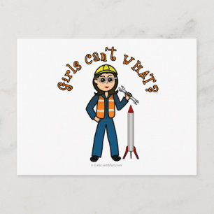 Light Rocket Scientist Girl Briefkaart
