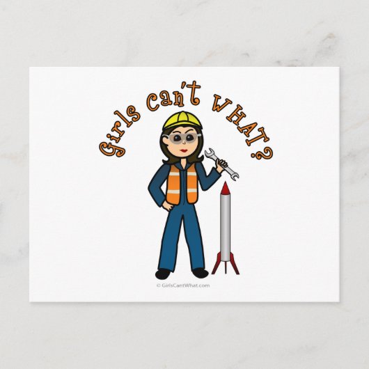 Light Rocket Scientist Girl Briefkaart (Voorkant)