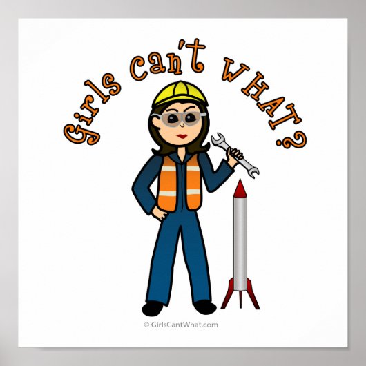 Light Rocket Scientist Girl Poster (Voorkant)