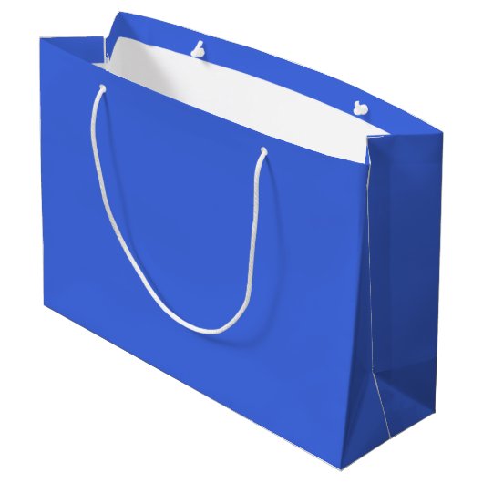 Light Royal Blue Gift Bag - Groot, glanzend Groot Cadeauzakje (Achterkant Gekanteld)