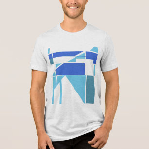Light & Royal Bluer Blauwgroen geometrische MCM Lo Tri-Blend Shirt