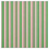 Light Roze en Forest Green Stripes Pattern Stof (Swatch)