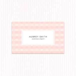Light Roze Gingham Pattern Professional Visitekaartje