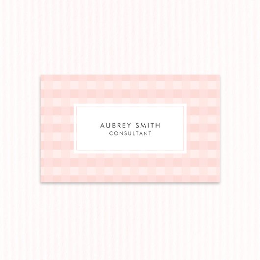 Light Roze Gingham Pattern Professional Visitekaartje
