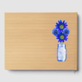 Light Rustic Blue Floral Mason Jar Wedding Gastenboek (Achterkant)