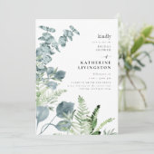 Light Sage gebladerte Elegance Vrijgezellenfeest Kaart (Staand voorkant)