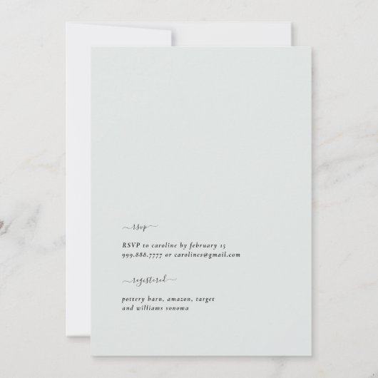 Light Sage gebladerte Elegance Vrijgezellenfeest Kaart (Achterkant)