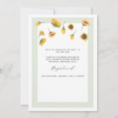 Light Sage Gingham Sunflower Generic Baby shower Kaart (Achterkant)