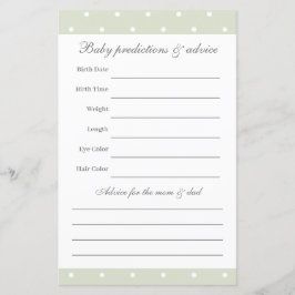 Light Sage Green Baby shower Guessing spel