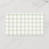 Light Sage Green Gingham Baby shower Luier Raffle Informatiekaartje (Achterkant)