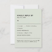 Light Sage Green Meal Choice Wedding RSVP Card (Voorkant)