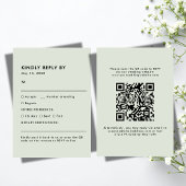 Light Sage Green Meal Choice Wedding RSVP Card