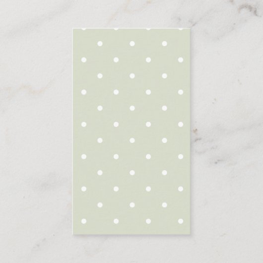 Light Sage Green Polka Dots Baby shower Registry Informatiekaartje (Achterkant)