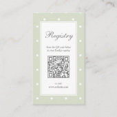 Light Sage Green Polka Dots Baby shower Registry Informatiekaartje (Voorkant)