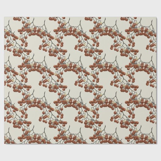 Light sage green Red Peppercorns gift wrapping Cadeaupapier (Vlak)