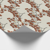 Light sage green Red Peppercorns gift wrapping Cadeaupapier (Hoek)