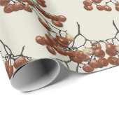 Light sage green Red Peppercorns gift wrapping Cadeaupapier (Rol Hoek)