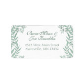 Light Sage Green Wedding Botanical Etiket (Voorkant)