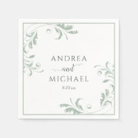 Light Sage Green Wedding Elegant Luxury Flourish N