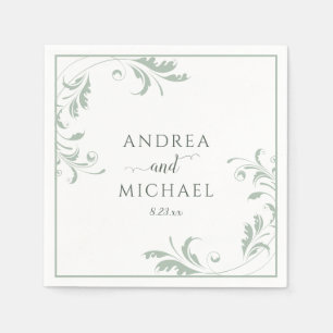 Light Sage Green Wedding Elegant Luxury Flourish N Servet