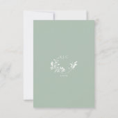 Light Sage Green Wedding  Elegant Swirls Bedankkaart (Achterkant)