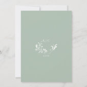 Light Sage Green Wedding  Elegant Swirls Kaart (Achterkant)