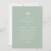 Light Sage Green Wedding Simple Elegant Classic Kaart (Voorkant)
