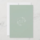 Light Sage Green Wedding Simple Elegant Classic Kaart (Achterkant)