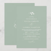 Light Sage Green Wedding Simple Elegant Classic Kaart (Voorkant / Achterkant)